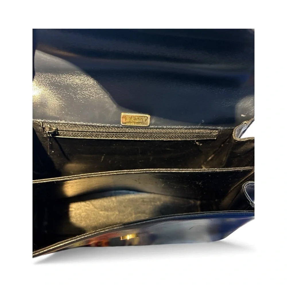 Vintage Bally Black Leather Top Handle Bag - Picture 9 of 12